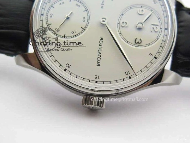 MIROTIME 0127 Effortless Portuguese IW544404 SS White Dial On Black Leather Strap A 7257